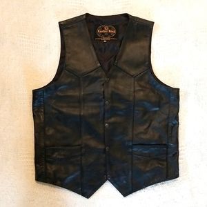 NWOT LK Leather King- Men's Leather Motorcycle vest